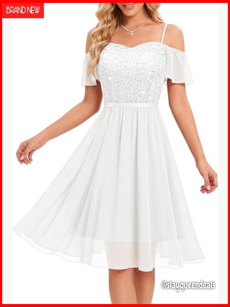 Bridesmaid Wedding Guest Dress Sparkly Lace Cocktail Prom Party